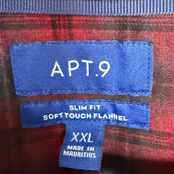 Apt. 9 Red Plaid Soft Touch Flannel Button Shirt - Picture 3 of 4